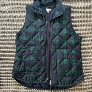 J. Crew Green and Plaid Vest